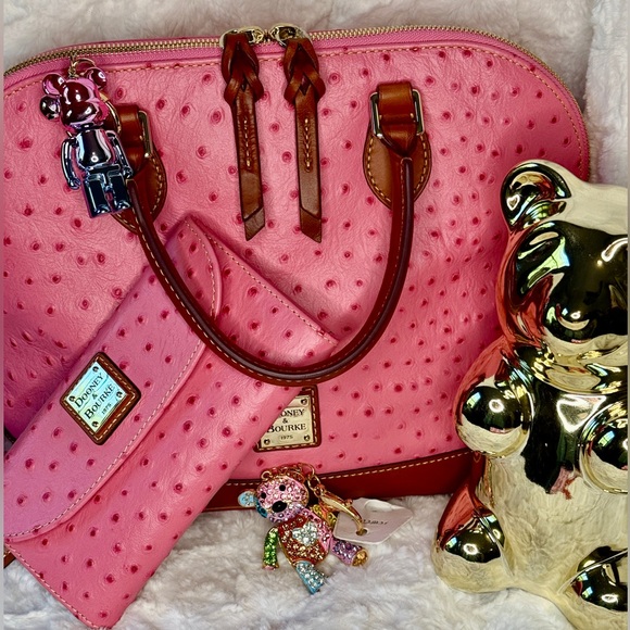 Dooney & Bourke Handbags - Dooney & Bourke Ostrich Zip Satchel with Wallet